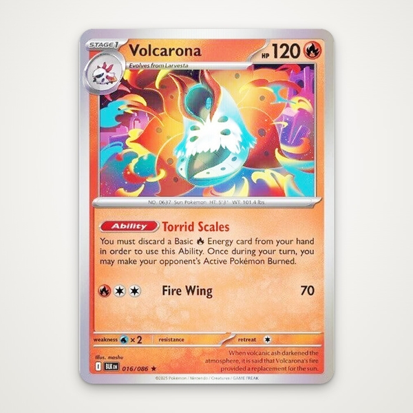 Thẻ hình Pokemon Volcarona 016/086 - Lá bài lẻ Black Bolt Holo Rare tiếng Anh chính hãng ảnh 2