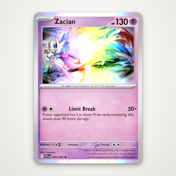Thẻ hình Pokemon Zacian 045/094 - Lá bài lẻ Phantasmal Flames Holo Rare Reverse Holo tiếng Anh chính hãng ảnh 2