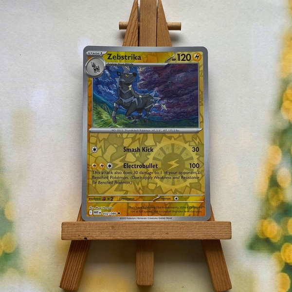 Thẻ hình Pokemon Zebstrika 032/086 - Lá bài lẻ White Flare Uncommon Reverse Holo tiếng Anh chính hãng