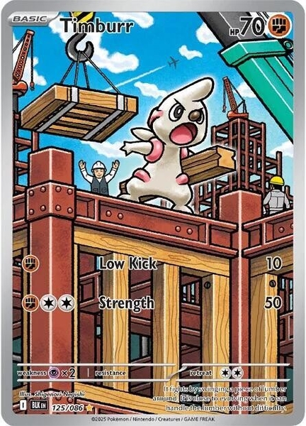 Thẻ hình Pokemon Timburr 125/086 - Lá bài lẻ Black Bolt Illustration Rare tiếng Anh chính hãng