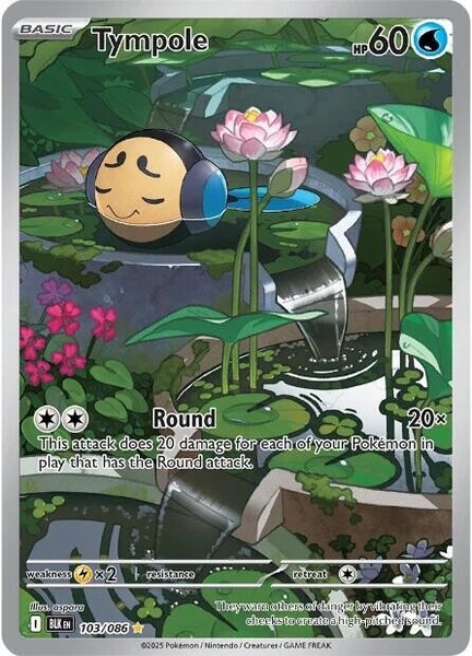 Thẻ hình Pokemon Tympole 103/086 - Lá bài lẻ Black Bolt Illustration Rare tiếng Anh chính hãng