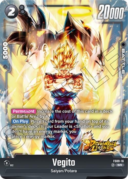 Thẻ hình Dragon Ball Vegito FS09-16 Super Rare - Lá bài lẻ Shallot FS09 tiếng Nhật chính hãng