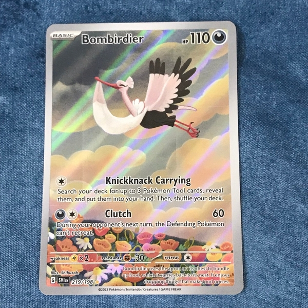 Thẻ hình Pokemon Bombirdier 219/198 - Lá bài lẻ Scarlet & Violet Base Set Illustration Rare tiếng Anh chính hãng ảnh 2