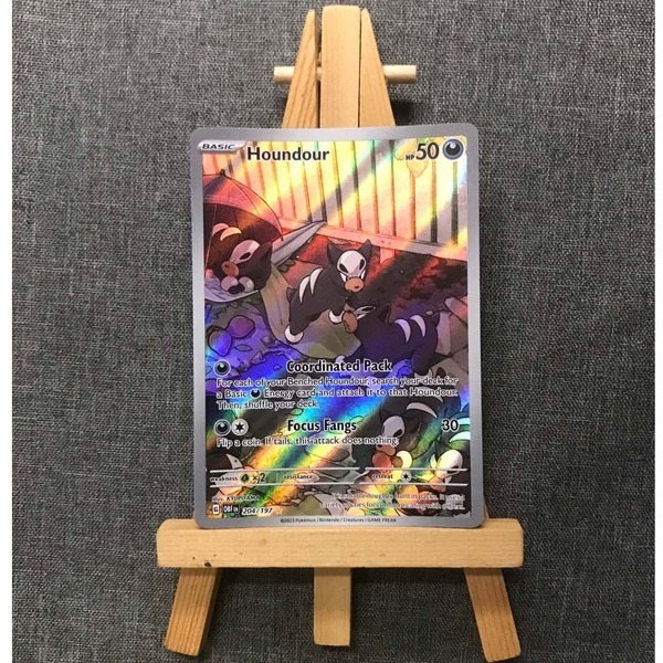 Thẻ hình Pokemon Houndour 204/197 - Lá bài lẻ Obsidian Flames Illustration Rare tiếng Anh chính hãng ảnh 2