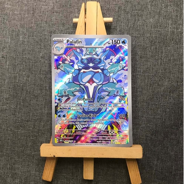 Thẻ hình Pokemon Palafin 200/197 - Lá bài Scarlet & Violet: Obsidian Flames Illustration Rare tiếng Anh chính hãng ảnh 3