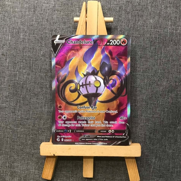 Thẻ hình Pokemon Chandelure V 247/264  - Lá bài Sword & Shield: Fusion Strike Full Art Ultra Rare tiếng Anh chính hãng ảnh 2