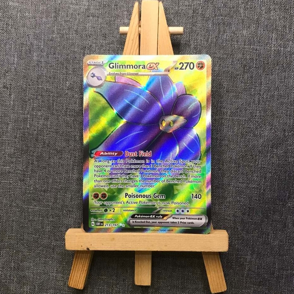 Thẻ hình Pokemon Glimmora ex 213/197 - Lá bài lẻ Obsidian Flames Full Art Ultra Rare tiếng Anh chính hãng