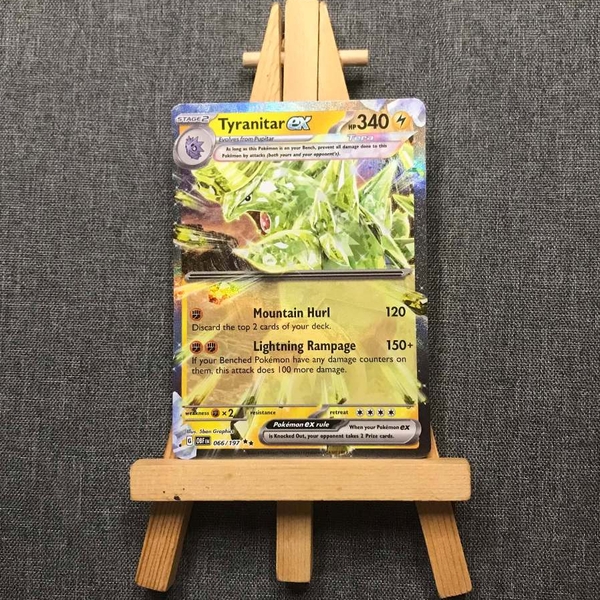 Thẻ hình Pokemon Tyranitar ex 066/197 - Lá bài lẻ Obsidian Flames Ultra Rare tiếng Anh chính hãng ảnh 2