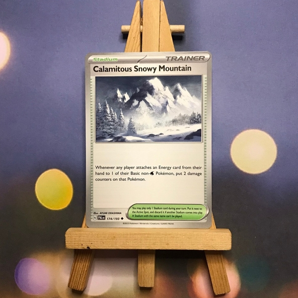 Thẻ hình Pokemon Calamitous Snowy Mountain 174/193 - Lá bài lẻ Paldea Evolved Uncommon tiếng Anh chính hãng ảnh 3