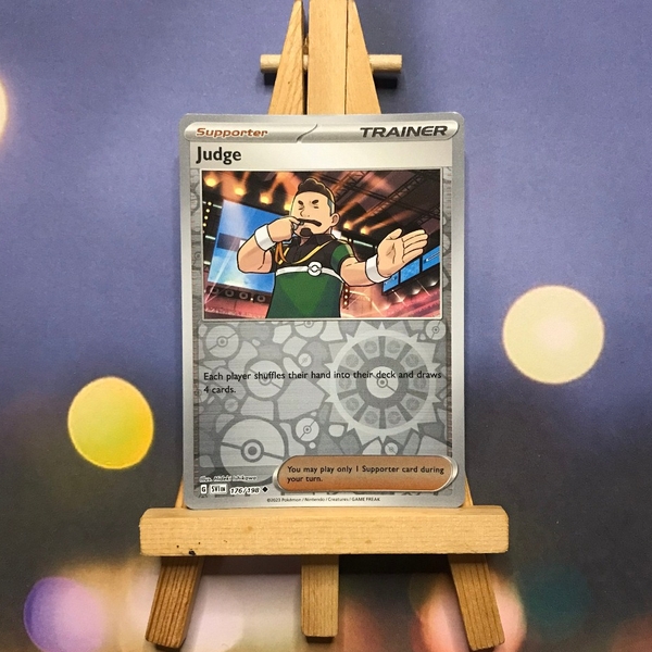 Thẻ hình Pokemon Judge 176/198 - Lá bài lẻ Scarlet & Violet Base Set Uncommon Reverse Holo tiếng Anh chính hãng ảnh 3