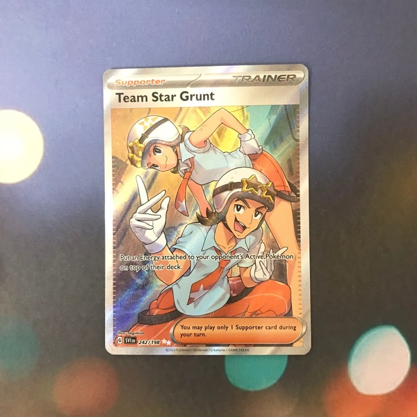Thẻ hình Pokemon Team Star Grunt 242/198 - Lá bài lẻ Scarlet & Violet Base Set Full Art Secret Rare tiếng Anh chính hãng ảnh 4