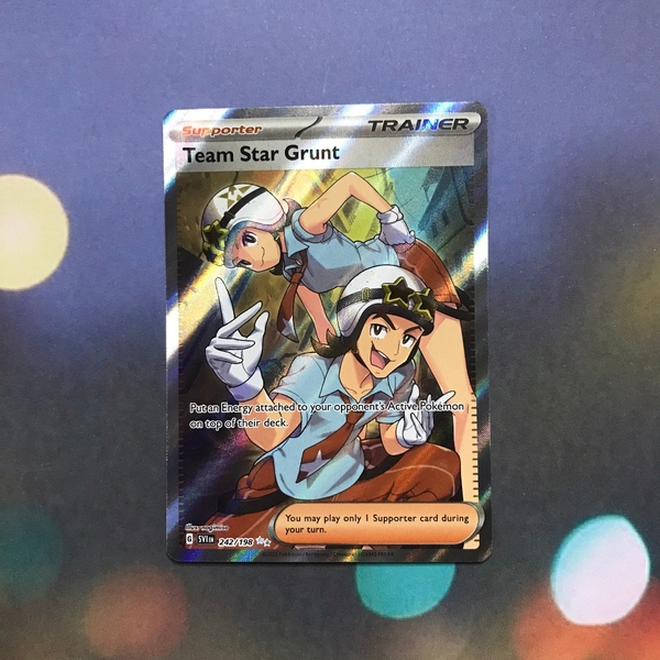 Thẻ hình Pokemon Team Star Grunt 242/198 - Lá bài lẻ Scarlet & Violet Base Set Full Art Secret Rare tiếng Anh chính hãng ảnh 3