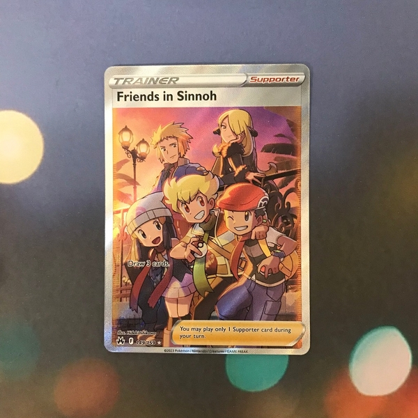 Thẻ hình Pokemon Friends in Sinnoh 149/159 - Lá bài Sword&Shield Crown Zenith Full Art Ultra Rare tiếng Anh chính hãng ảnh 2