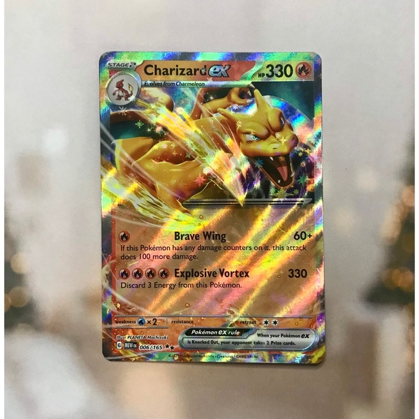 Thẻ hình Pokemon Charizard ex 006/165 - Lá bài lẻ Scarlet & Violet 151 Ultra Rare tiếng Anh chính hãng ảnh 3