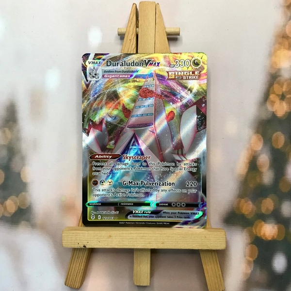 Thẻ hình Pokemon Duraludon VMAX 123/203 - Lá bài lẻ Evolving Skies Ultra Rare tiếng Anh chính hãng ảnh 3