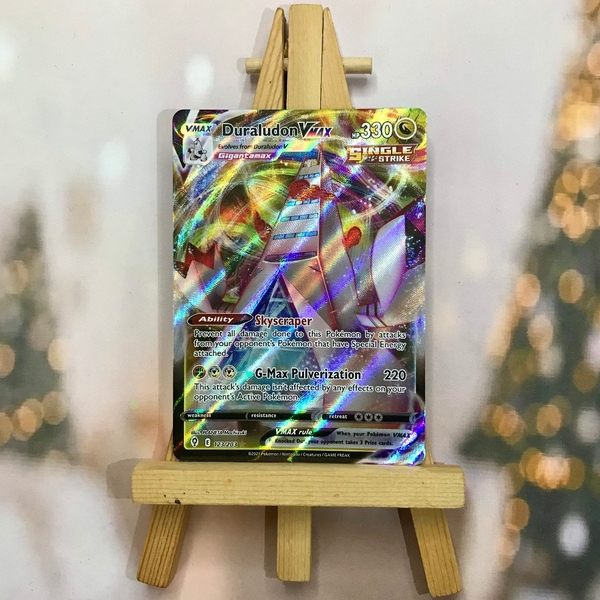 Thẻ hình Pokemon Duraludon VMAX 123/203 - Lá bài lẻ Evolving Skies Ultra Rare tiếng Anh chính hãng ảnh 4