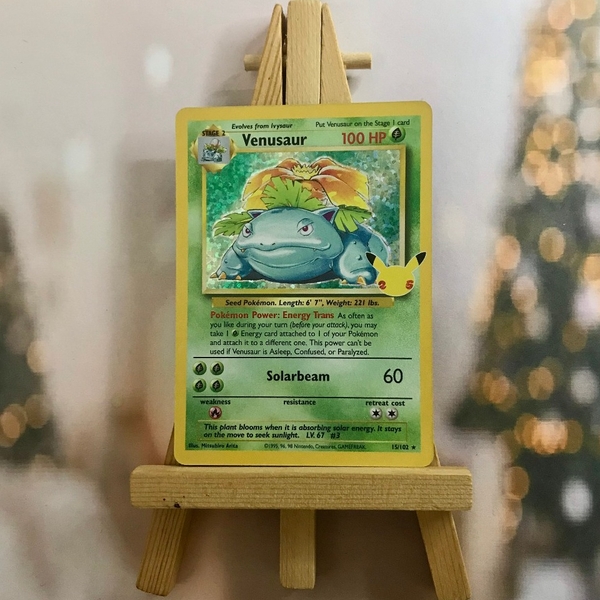 Thẻ hình Pokemon Venusaur 15/102 - Lá bài lẻ Holo Rare (Classic Collection) 25th Celebrations tiếng Anh chính hãng ảnh 2