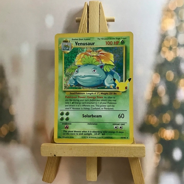 Thẻ hình Pokemon Venusaur 15/102 - Lá bài lẻ Holo Rare (Classic Collection) 25th Celebrations tiếng Anh chính hãng ảnh 4