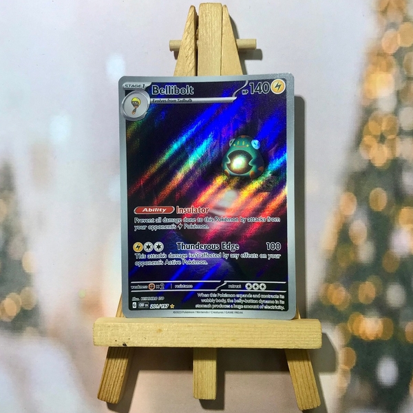 Thẻ hình Pokemon Bellibolt 201/197 - Lá bài lẻ Obsidian Flames Illustration Rare tiếng Anh chính hãng ảnh 2