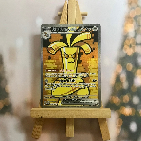 Thẻ hình Pokemon Gholdengo ex 252/182 - Lá bài lẻ Paradox Rift Special Illustration Rare tiếng Anh chính hãng ảnh 3