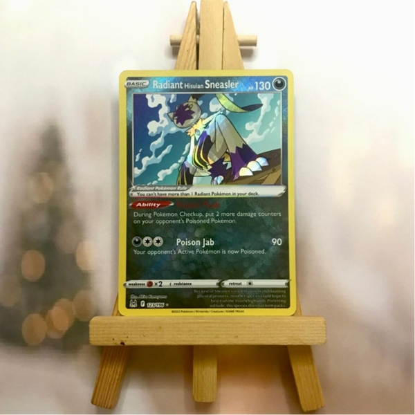 Thẻ hình Pokemon Radiant Hisuian Sneasler 123/196 - Lá bài Sword & Shield: Lost Origin Radiant Rare tiếng Anh chính hãng ảnh 3