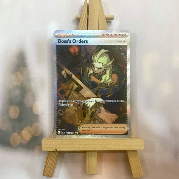 Thẻ hình Pokemon Boss's Orders 265/193 - Lá bài lẻ Paldea Evolved Special Illustrion Rare tiếng Anh chính hãng ảnh 3