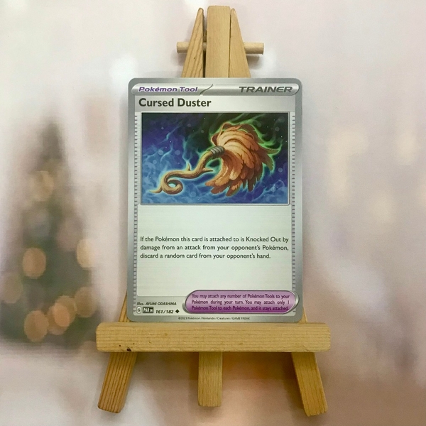 Thẻ hình Pokemon Cursed Duster 161/182 - Lá bài Scarlet&Violet Paradox Rift Uncommon Reverse Holo tiếng Anh chính hãng ảnh 3