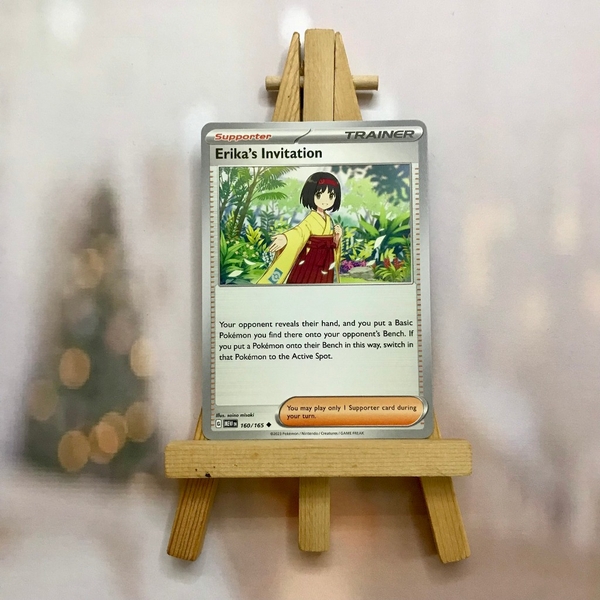 Thẻ hình Pokemon Erika's Invitation 160/165 - Lá bài Scarlet & Violet 151 Common Reverse Holo tiếng Anh chính hãng ảnh 3