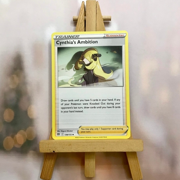 Thẻ Pokemon Cynthia's Ambition 138/172 - Lá bài Brilliant Stars Uncommon Reverse Holo tiếng Anh chính hãng ảnh 3