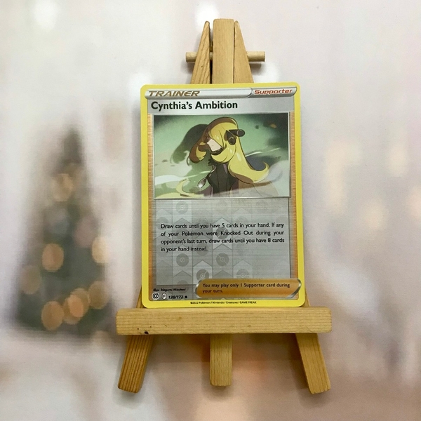 Thẻ Pokemon Cynthia's Ambition 138/172 - Lá bài Brilliant Stars Uncommon Reverse Holo tiếng Anh chính hãng ảnh 4