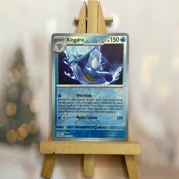 Thẻ hình Pokemon Kingdra 032/182 - Lá bài lẻ Paradox Rift Holo Rare Reverse Holo tiếng Anh chính hãng ảnh 2
