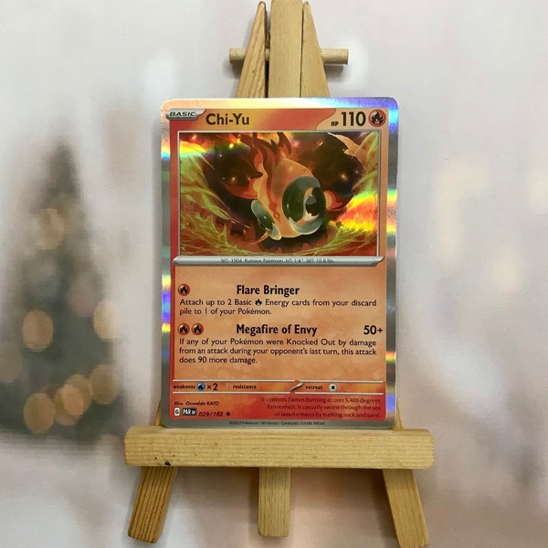 Thẻ hình Pokemon Chi-Yu 029/182 - Lá bài lẻ Paradox Rift Holo Rare Reverse Holo tiếng Anh chính hãng ảnh 2