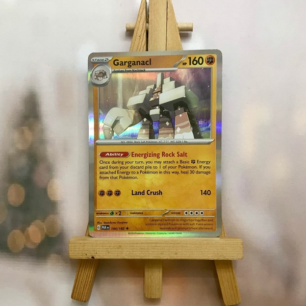 Thẻ hình Pokemon Garganacl 104/182 - Lá bài lẻ Paradox Rift Holo Rare Reverse Holo tiếng Anh chính hãng ảnh 4