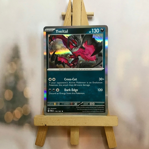 Thẻ hình Pokemon Yveltal 118/182 - Lá bài lẻ Scarlet & Violet: Paradox Rift Holo Rare Reverse Holo tiếng Anh chính hãng ảnh 6