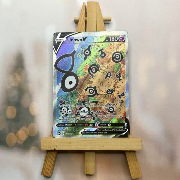 Thẻ hình Pokemon Unown V 177/195 - Lá bài lẻ Silver Tempest Alternate Art Ultra Rare tiếng Anh chính hãng ảnh 3
