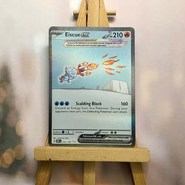 Thẻ hình Pokemon Eiscue ex 222/197 - Lá bài lẻ Obsidian Flames Special Illustration Rare tiếng Anh chính hãng ảnh 3