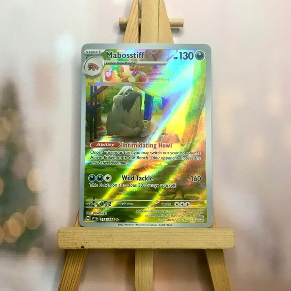 Thẻ hình Pokemon Mabosstiff 218/198 - Lá bài lẻ Scarlet & Violet Base Set Illustration Rare tiếng Anh chính hãng ảnh 3