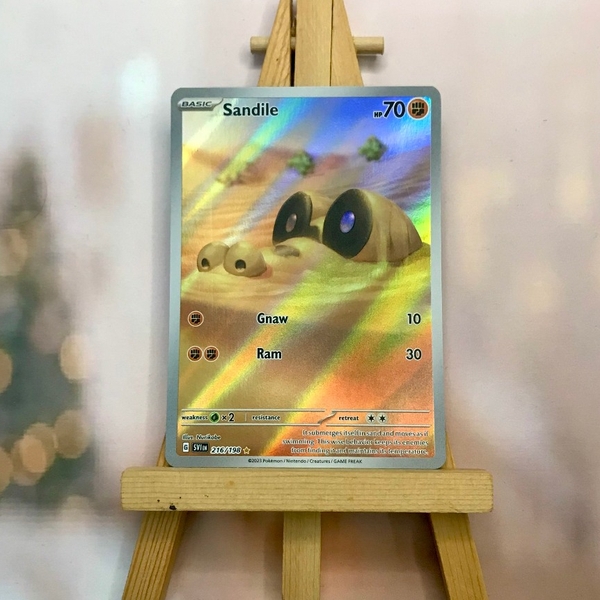 Thẻ hình Pokemon Sandile 216/198 - Lá bài lẻ Scarlet & Violet Base Set Illustration Rare tiếng Anh chính hãng ảnh 3