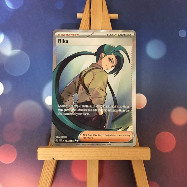 Thẻ hình Pokemon Rika 241/182 - Lá bài lẻ Paradox Rift Full Art Secret Rare tiếng Anh chính hãng ảnh 2