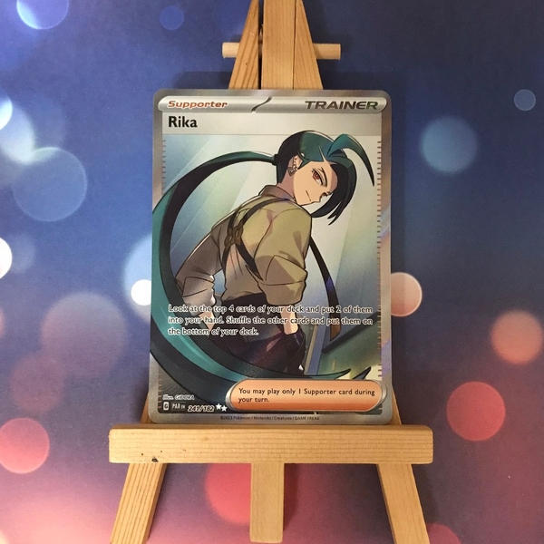 Thẻ hình Pokemon Rika 241/182 - Lá bài lẻ Paradox Rift Full Art Secret Rare tiếng Anh chính hãng ảnh 3