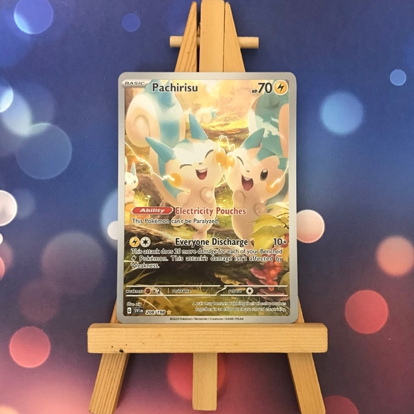 Thẻ hình Pokemon Pachirisu 208/198 - Lá bài lẻ Scarlet & Violet Base Set Illustration Rare tiếng Anh chính hãng ảnh 3
