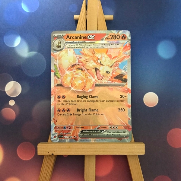 Thẻ hình Pokemon Arcanine ex 032/198 - Lá bài Scarlet & Violet Base Set Ultra Rare tiếng Anh chính hãng ảnh 3