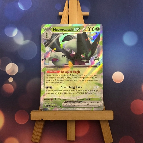 Thẻ hình Pokemon Meowscarada ex 015/193 - Lá bài Paldea Evolved Ultra Rare tiếng Anh chính hãng ảnh 2