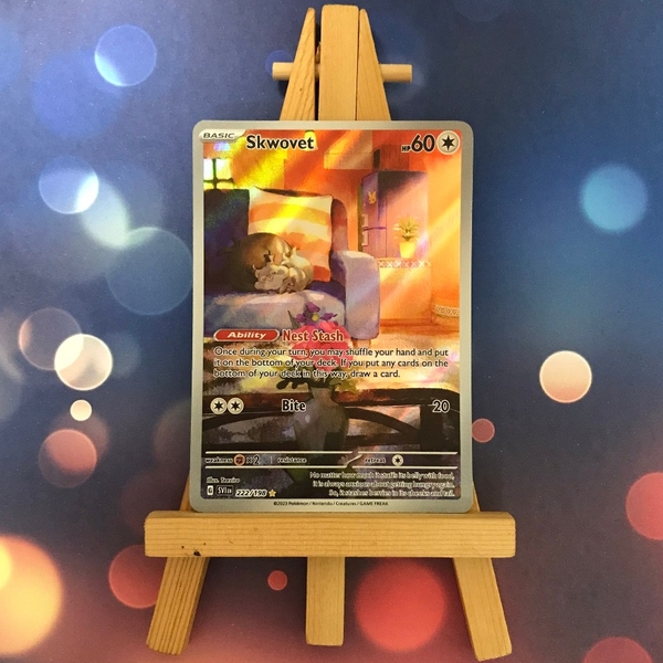 Thẻ hình Pokemon Skwovet 222/198 - Lá bài lẻ Scarlet & Violet Base Set Illustration Rare tiếng Anh chính hãng ảnh 2
