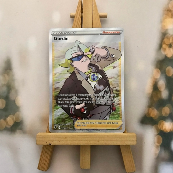Thẻ hình Pokemon Gordie 201/203 - Lá bài lẻ Full Art Ultra Rare tiếng Anh chính hãng ảnh 2