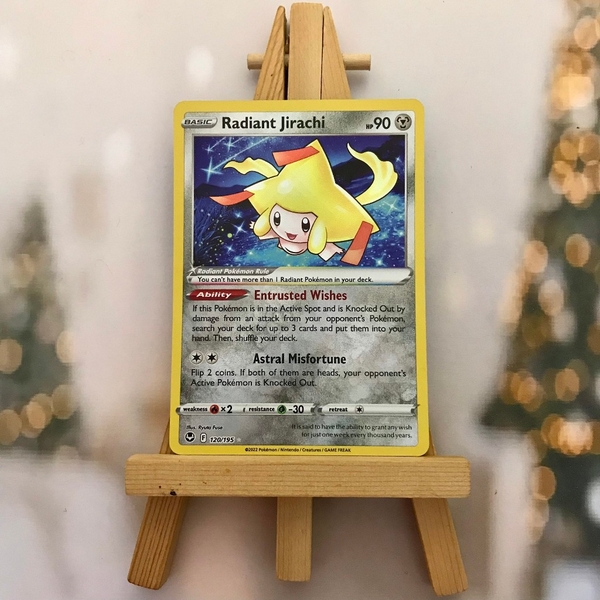 Thẻ hình Pokemon Radiant Jirachi 120/195 - Lá bài lẻ Silver Tempest Radiant Rare tiếng Anh chính hãng
