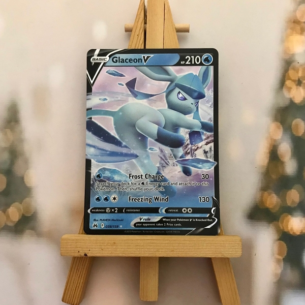Thẻ hình Pokemon Glaceon V 038/159 - Lá bài Crown Zenith Ultra Rare tiếng Anh chính hãng ảnh 2