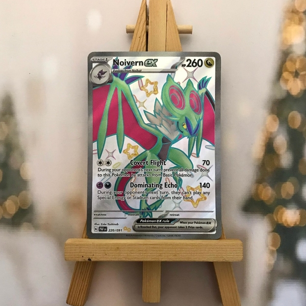 Thẻ hình Pokemon Noivern ex 220/091 - Lá bài lẻ Paldean Fates Shiny Ultra Rare tiếng Anh chính hãng ảnh 2