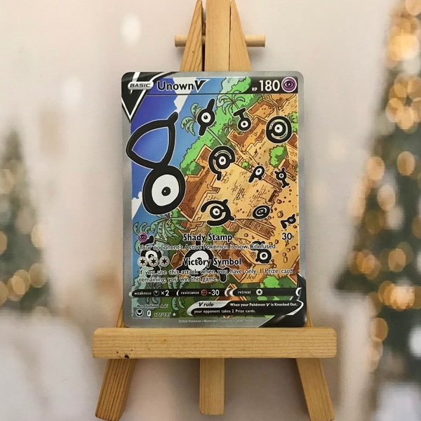 Thẻ hình Pokemon Unown V 177/195 - Lá bài lẻ Silver Tempest Alternate Art Ultra Rare tiếng Anh chính hãng