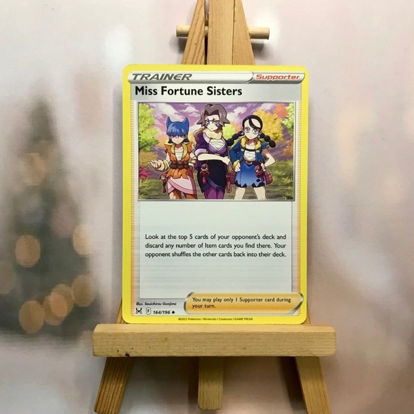 Thẻ hình Pokemon Miss Fortune Sisters 164/196 - Lá bài lẻ Lost Origin Uncommon Reverse Holo tiếng Anh chính hãng